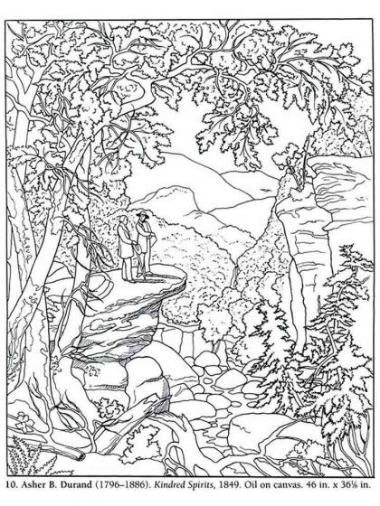 Ausmalbilder Landschaften für Erwachsene - Kostenlose Malvorlagen