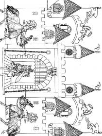 Ausmalbilder Burgen und Ritter - Kostenloses Drucken