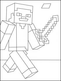 Ausmalbilder Minecraft-Steve - Kostenloses Drucken