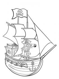 Ausmalbilder Piratenschiff - Kostenloses Drucken