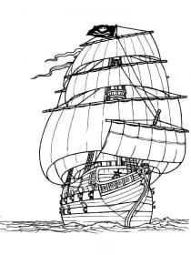 Ausmalbilder Piratenschiff - Kostenloses Drucken