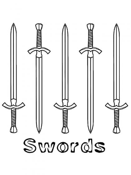 Schwert Ausmalbilder - Kostenlose Malvorlagen