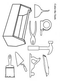 Ausmalbilder Werkzeug - Kostenloses Drucken