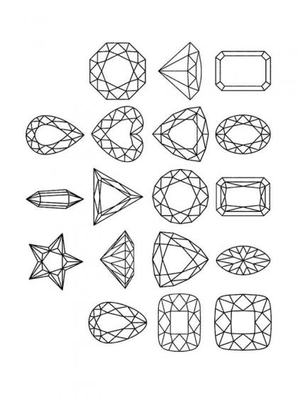 Edelsteine Ausmalbilder - Kostenlose Malvorlagen