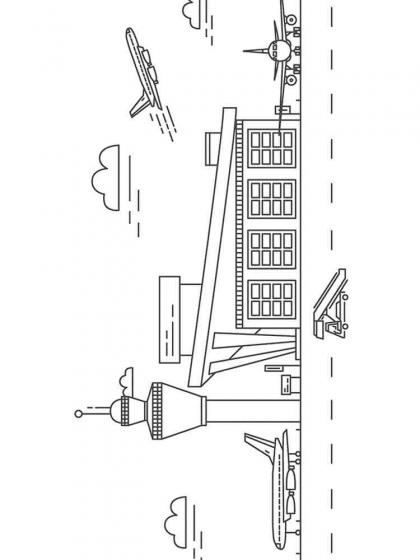 Flughafen Ausmalbilder - Kostenlose Malvorlagen