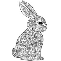 Ausmalbilder Kaninchen für Erwachsene