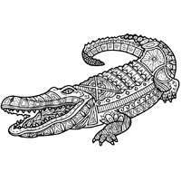 Ausmalbilder Krokodil für Erwachsene