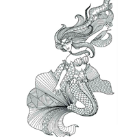 Ausmalbilder Meerjungfrau für Erwachsene