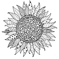 Ausmalbilder Sonnenblume für Erwachsene