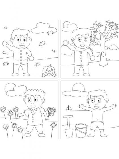 Jahreszeiten Ausmalbilder - Kostenlose Malvorlagen