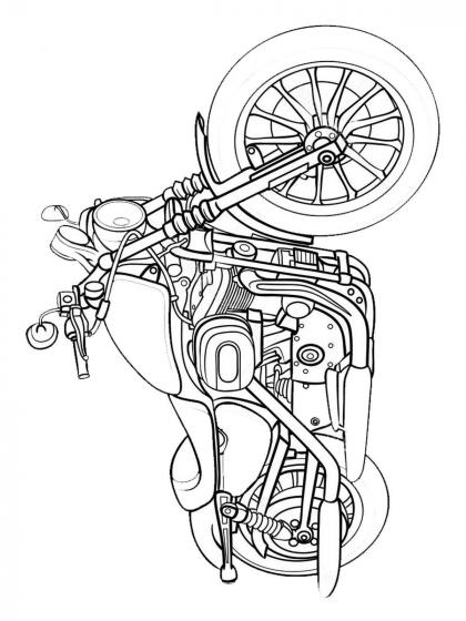 Ausmalbilder Motorräder - Malvorlagen Kostenlos zum Ausdrucken